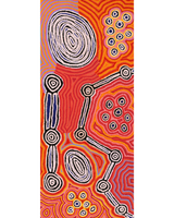 Aboriginal Artwork by Antonia Napangardi Michaels, Lappi Lappi Jukurrpa, 107x46cm
