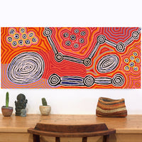 Aboriginal Artwork by Antonia Napangardi Michaels, Lappi Lappi Jukurrpa, 107x46cm