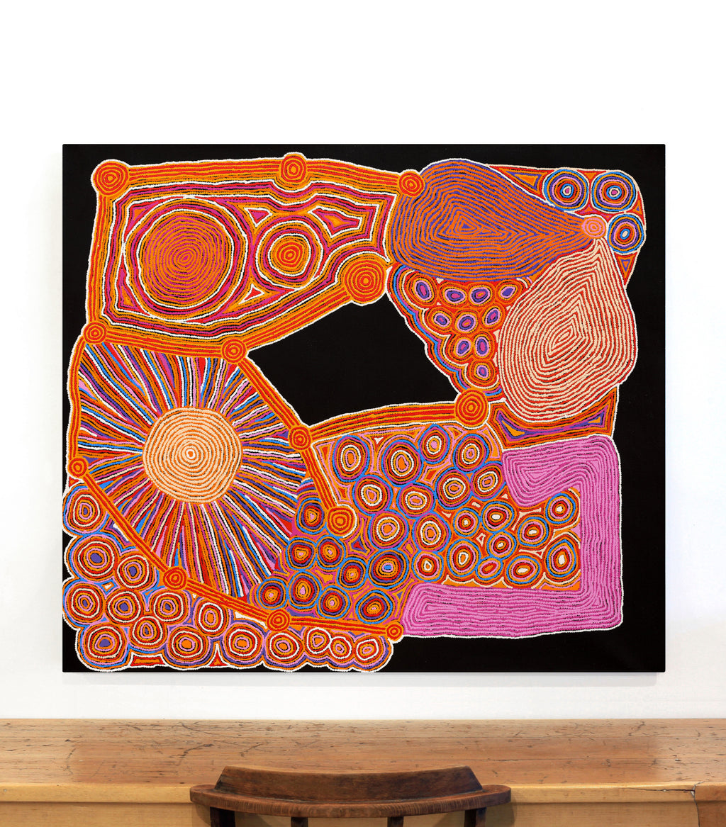 Aboriginal Artwork by Antonia Napangardi Michaels, Lappi Lappi Jukurrpa, 122x107cm
