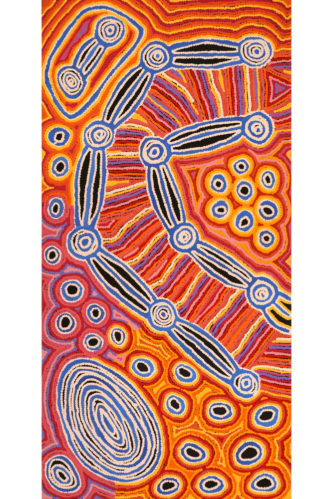 Aboriginal Artwork by Antonia Napangardi Michaels, Lappi Lappi Jukurrpa, 122x61cm