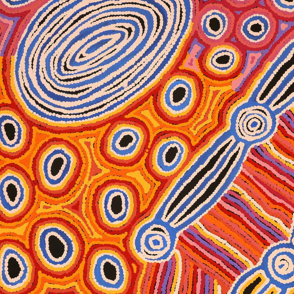 Aboriginal Artwork by Antonia Napangardi Michaels, Lappi Lappi Jukurrpa, 122x61cm