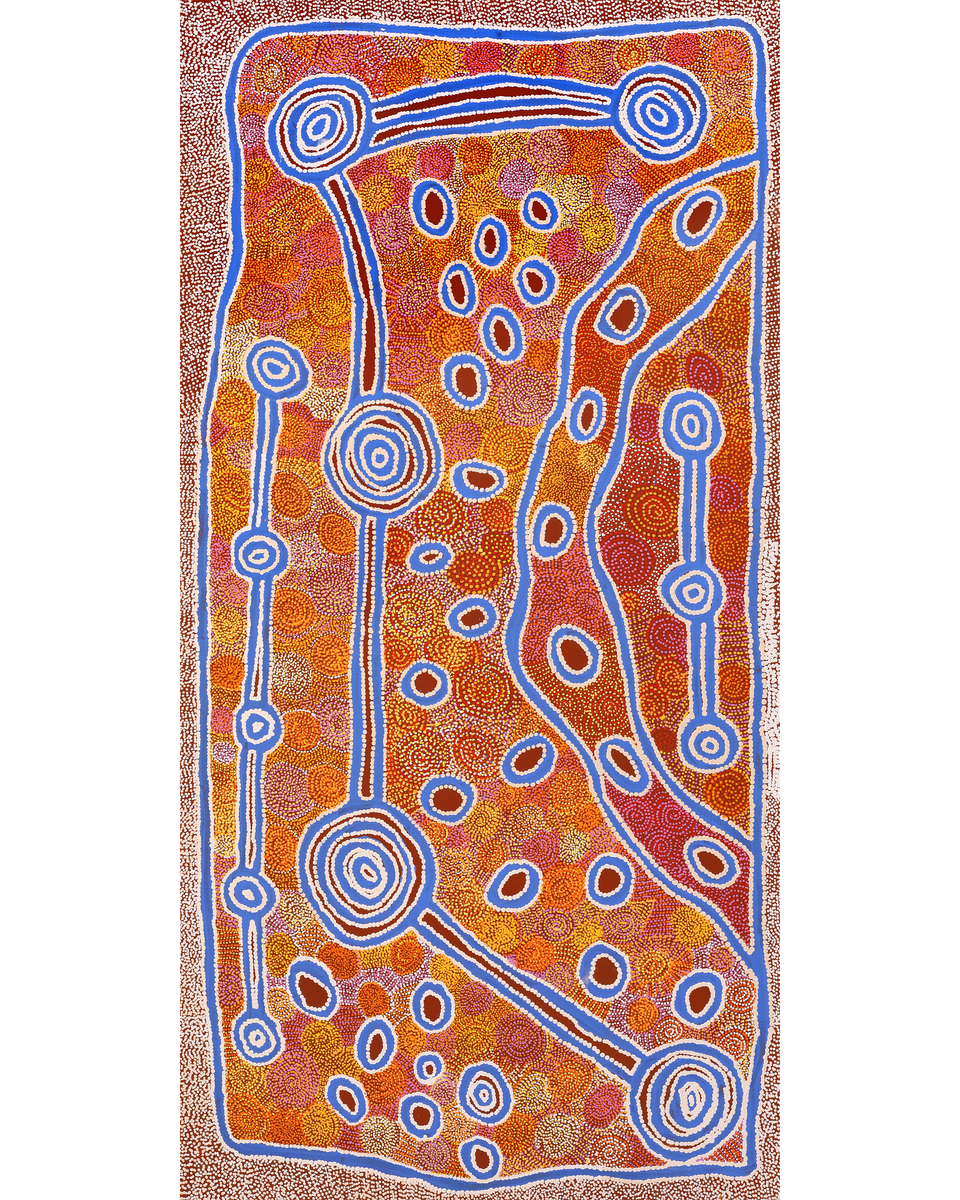 Aboriginal Artwork by Antonia Napangardi Michaels, Lappi Lappi Jukurrpa, 122x61cm