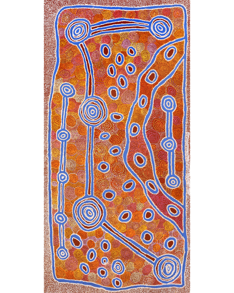 Aboriginal Artwork by Antonia Napangardi Michaels, Lappi Lappi Jukurrpa, 122x61cm