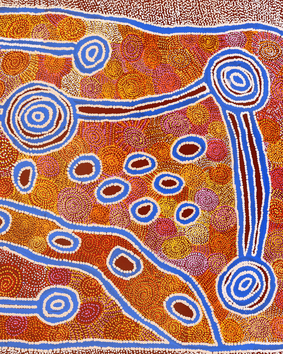 Aboriginal Artwork by Antonia Napangardi Michaels, Lappi Lappi Jukurrpa, 122x61cm