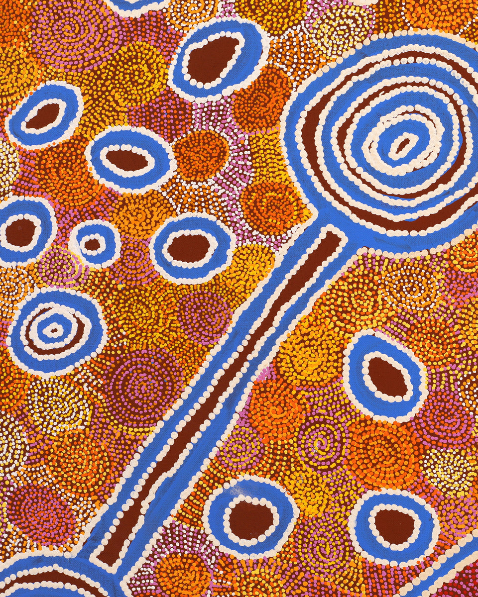 Aboriginal Artwork by Antonia Napangardi Michaels, Lappi Lappi Jukurrpa, 122x61cm