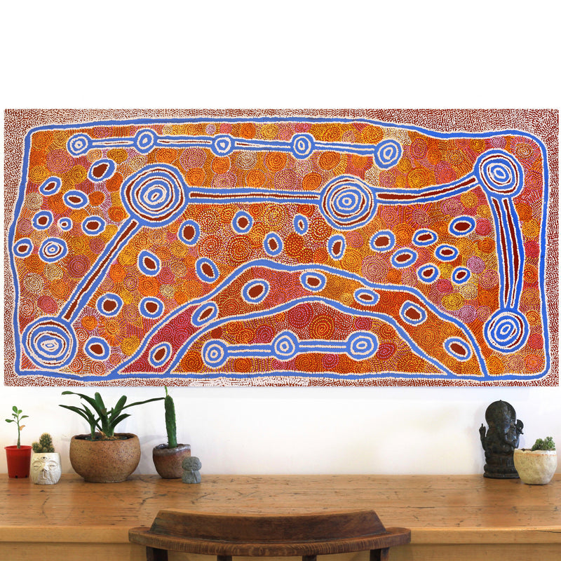 Aboriginal Artwork by Antonia Napangardi Michaels, Lappi Lappi Jukurrpa, 122x61cm
