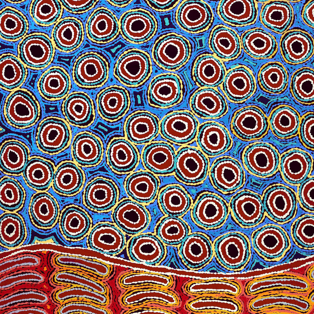 Aboriginal Art by Antonia Napangardi Michaels, Lappi Lappi Jukurrpa, 122x76cm - ART ARK®