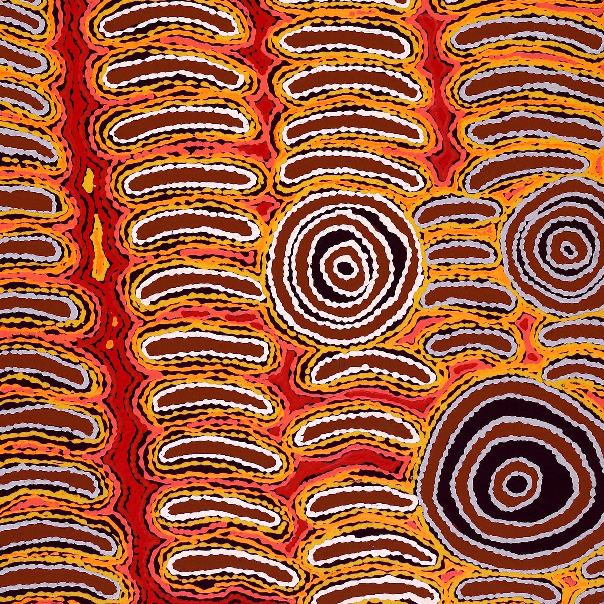 Aboriginal Art by Antonia Napangardi Michaels, Lappi Lappi Jukurrpa, 122x76cm - ART ARK®