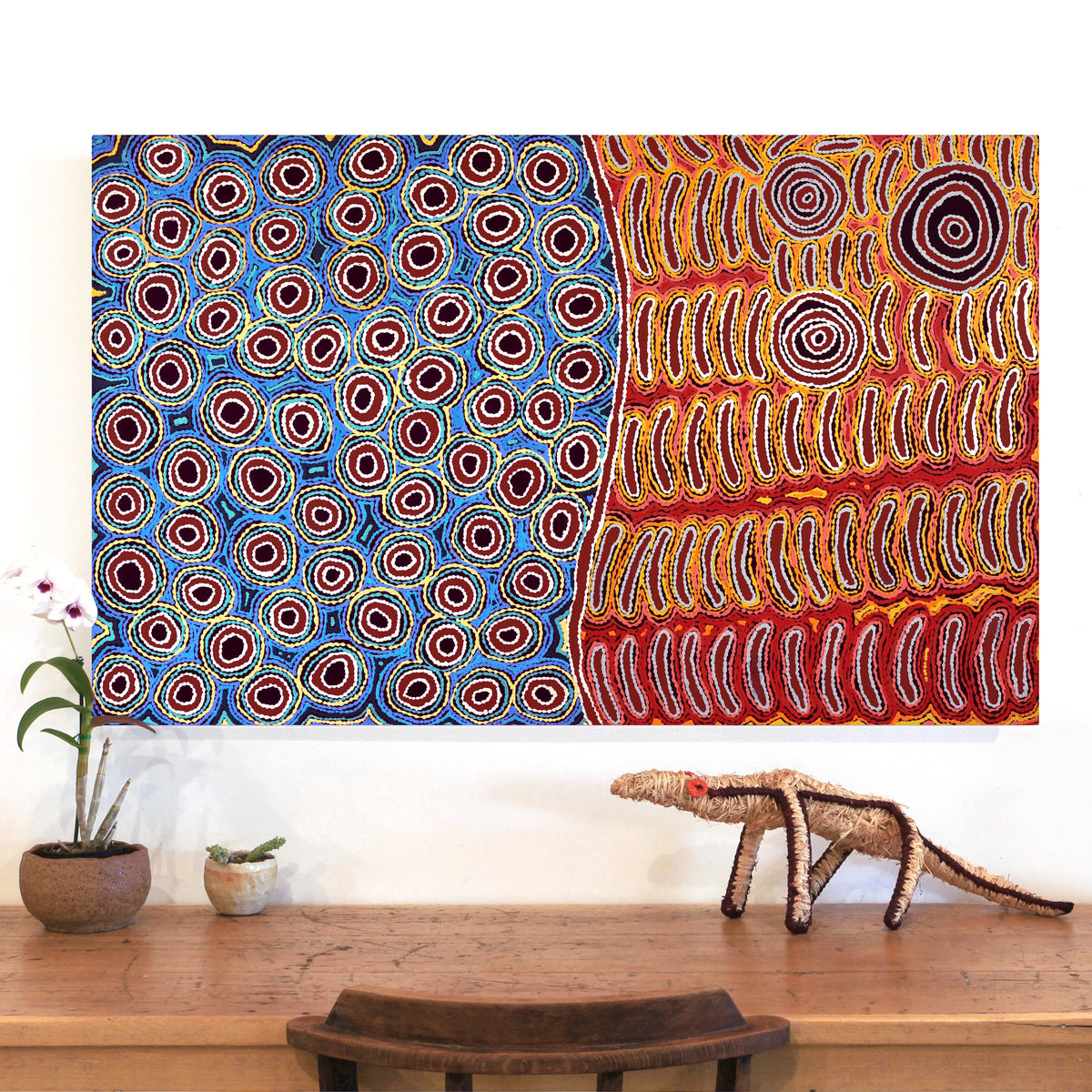 Aboriginal Art by Antonia Napangardi Michaels, Lappi Lappi Jukurrpa, 122x76cm - ART ARK®