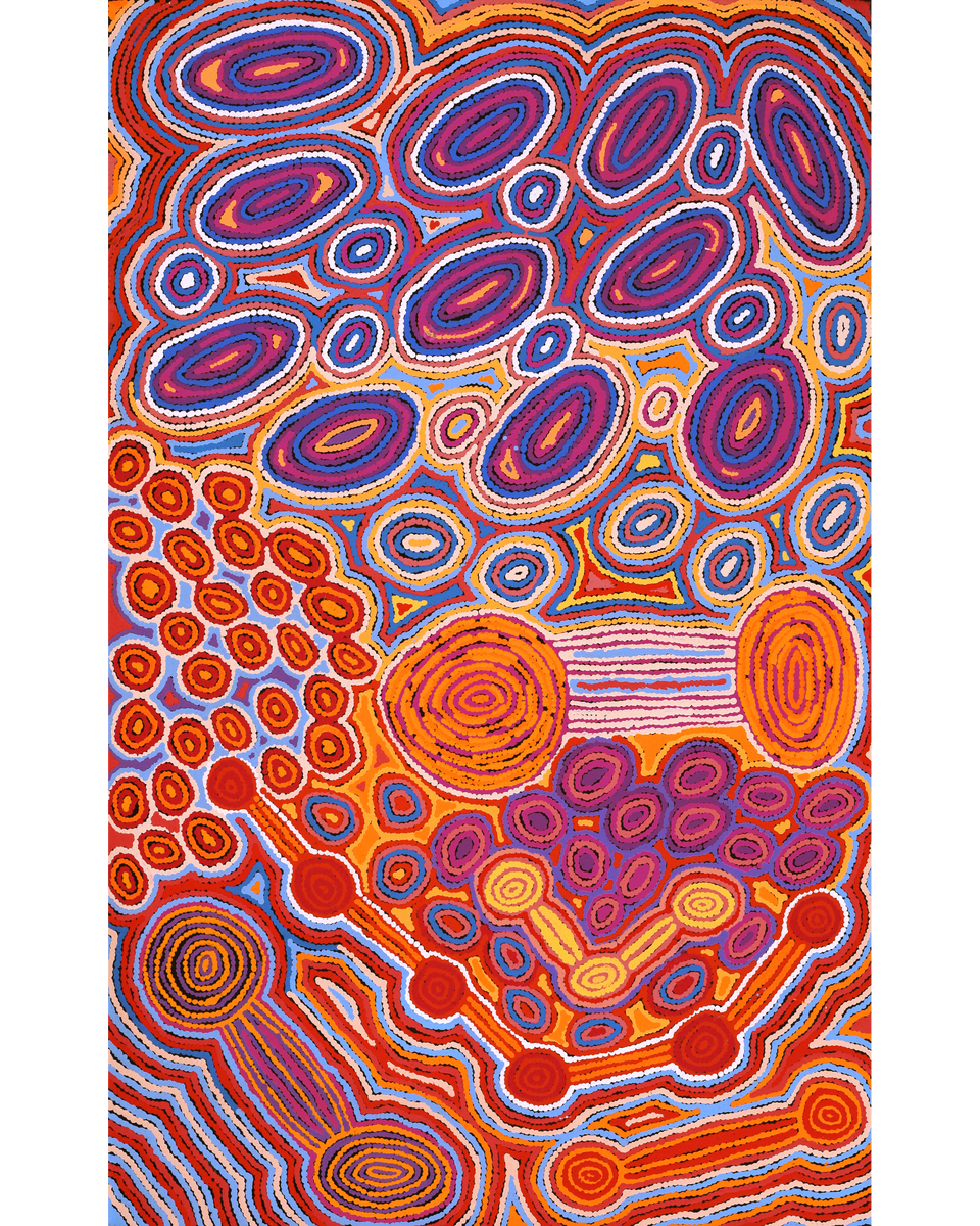 Aboriginal Art by Antonia Napangardi Michaels, Lappi Lappi Jukurrpa, 122x76cm - ART ARK®