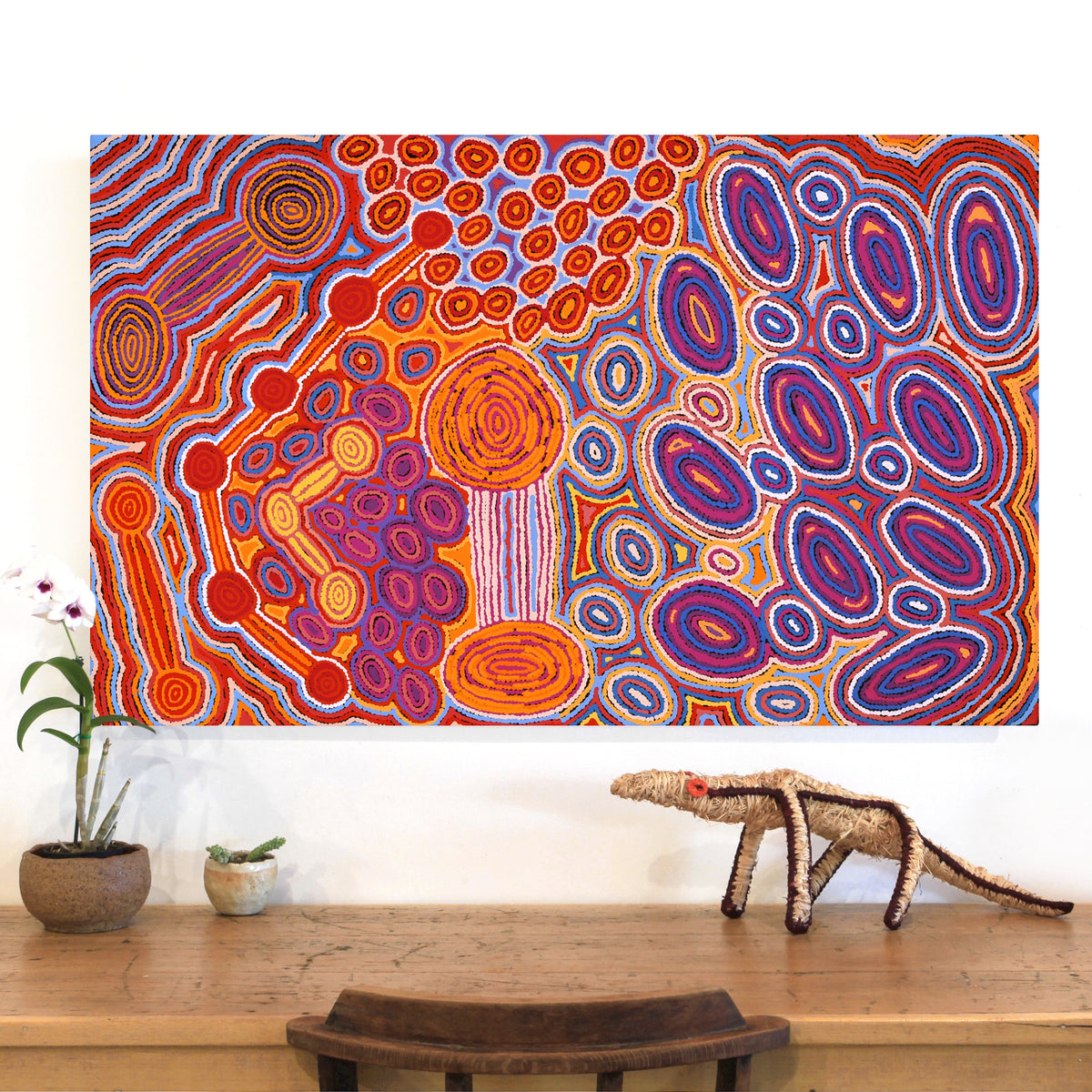 Aboriginal Art by Antonia Napangardi Michaels, Lappi Lappi Jukurrpa, 122x76cm - ART ARK®