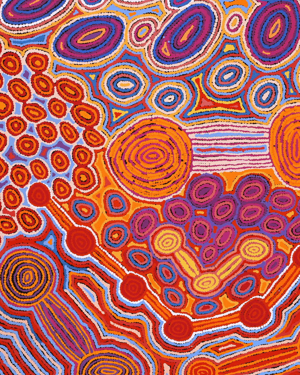 Aboriginal Art by Antonia Napangardi Michaels, Lappi Lappi Jukurrpa, 122x76cm - ART ARK®