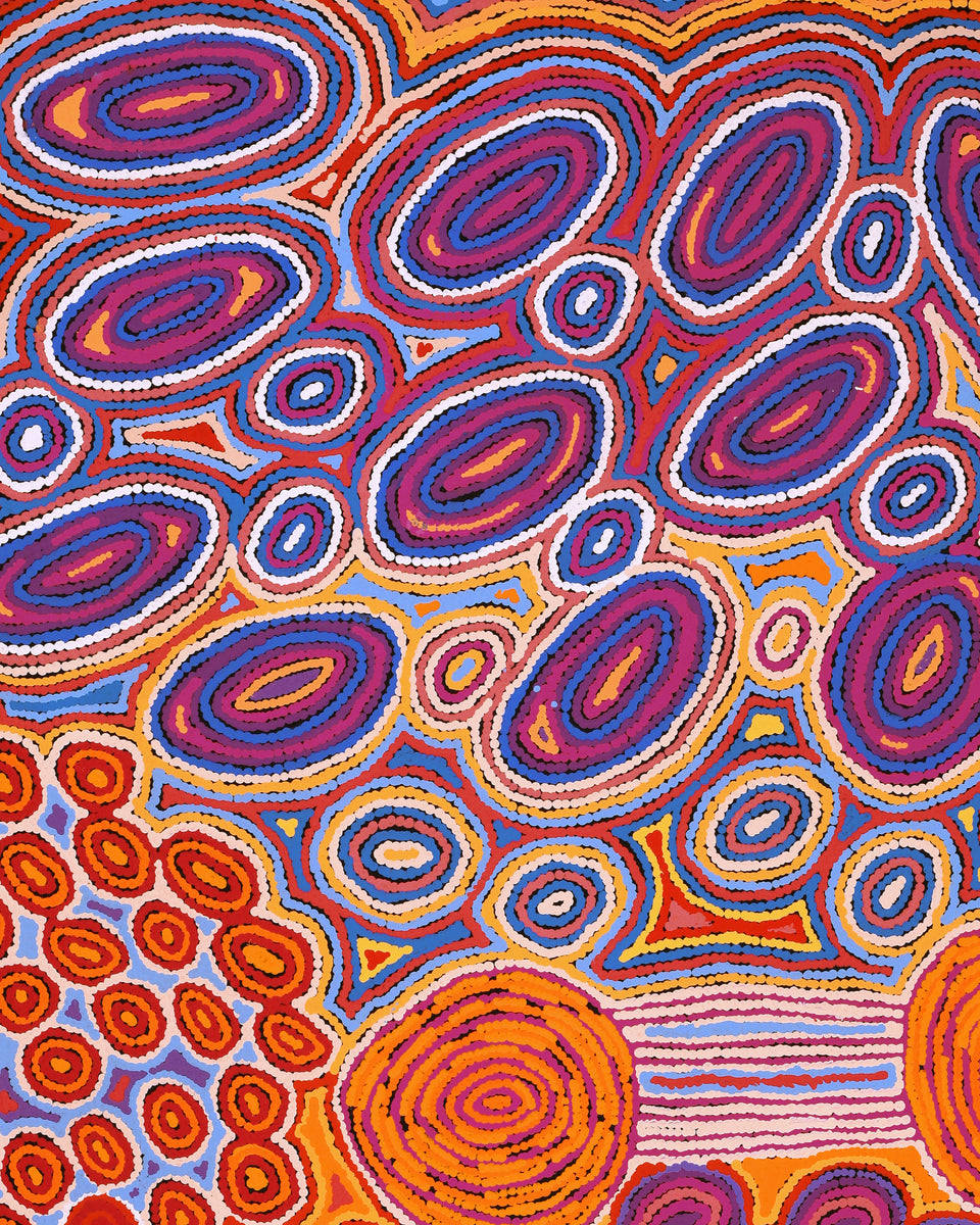 Aboriginal Art by Antonia Napangardi Michaels, Lappi Lappi Jukurrpa, 122x76cm - ART ARK®