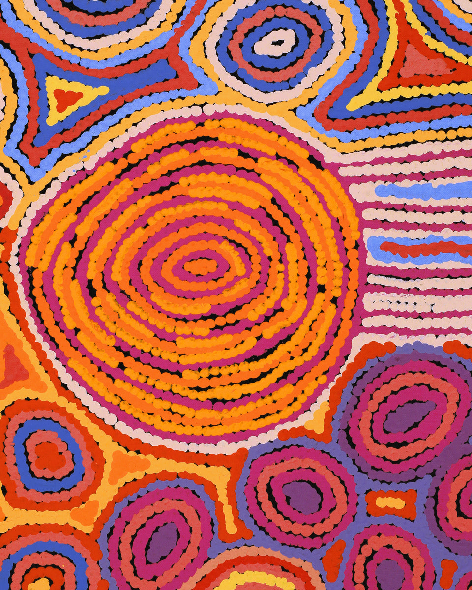 Aboriginal Art by Antonia Napangardi Michaels, Lappi Lappi Jukurrpa, 122x76cm - ART ARK®