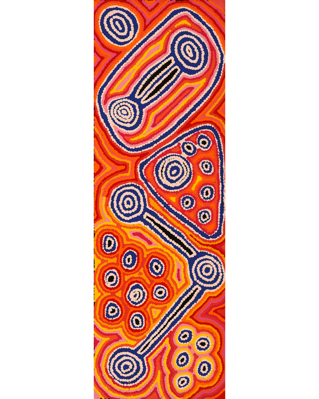 Aboriginal Artwork by Antonia Napangardi Michaels, Lappi Lappi Jukurrpa, 91x30cm