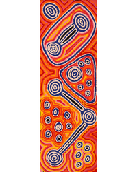 Aboriginal Artwork by Antonia Napangardi Michaels, Lappi Lappi Jukurrpa, 91x30cm