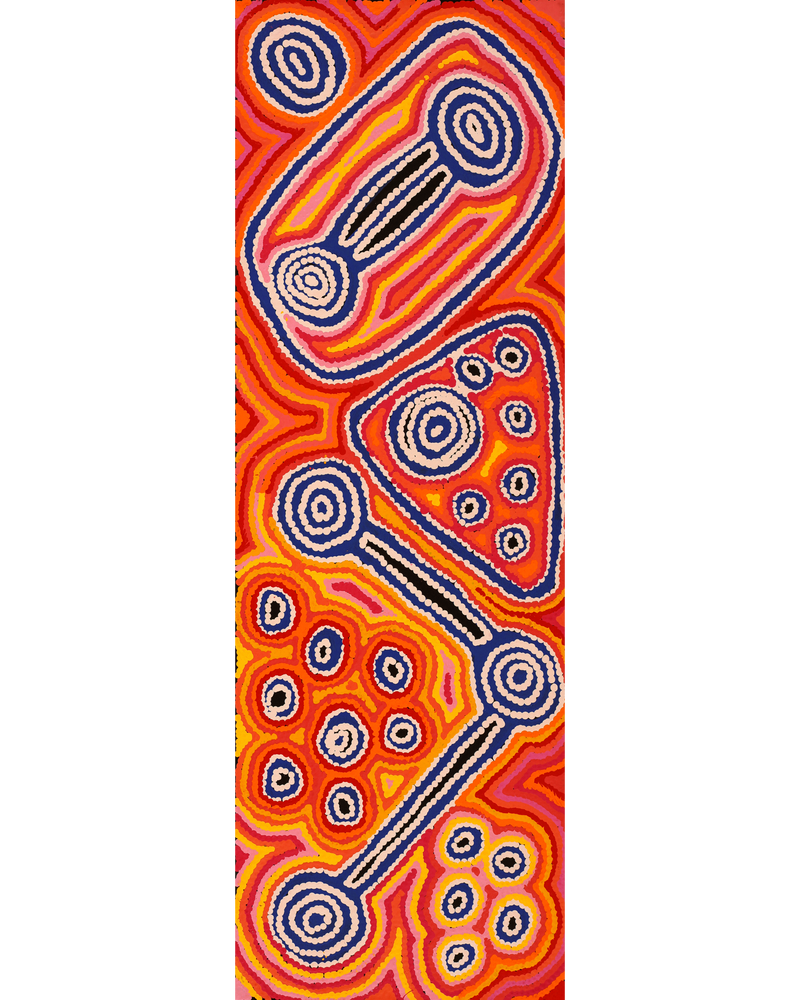 Aboriginal Artwork by Antonia Napangardi Michaels, Lappi Lappi Jukurrpa, 91x30cm