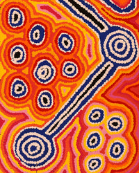 Aboriginal Artwork by Antonia Napangardi Michaels, Lappi Lappi Jukurrpa, 91x30cm