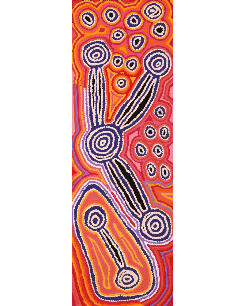 Aboriginal Artwork by Antonia Napangardi Michaels, Lappi Lappi Jukurrpa, 91x30cm
