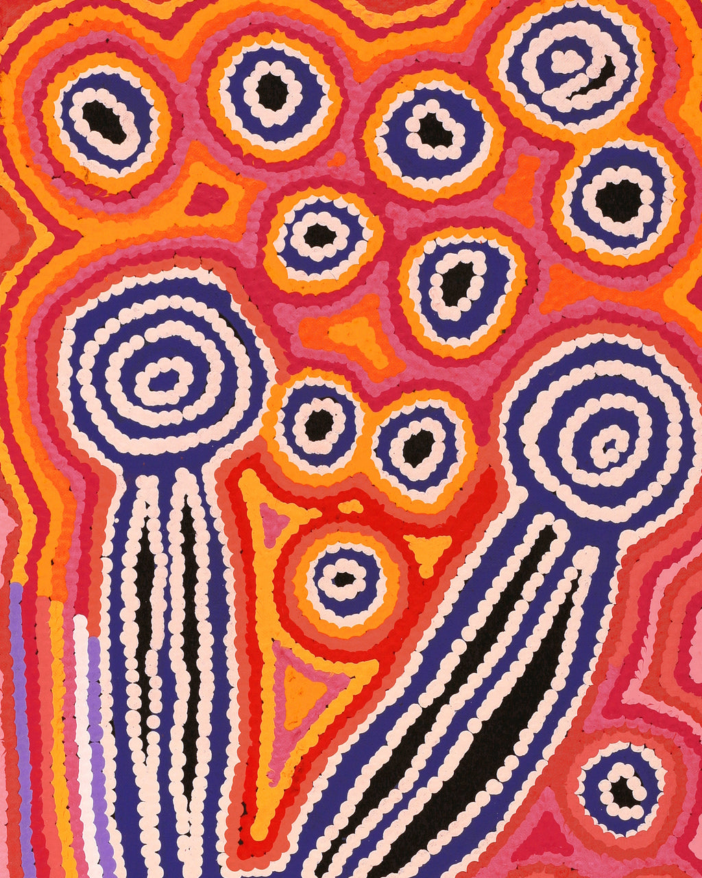 Aboriginal Artwork by Antonia Napangardi Michaels, Lappi Lappi Jukurrpa, 91x30cm
