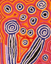 Aboriginal Artwork by Antonia Napangardi Michaels, Lappi Lappi Jukurrpa, 91x30cm