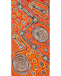 Aboriginal Artwork by Antonia Napangardi Michaels, Lappi Lappi Jukurrpa, 91x46cm