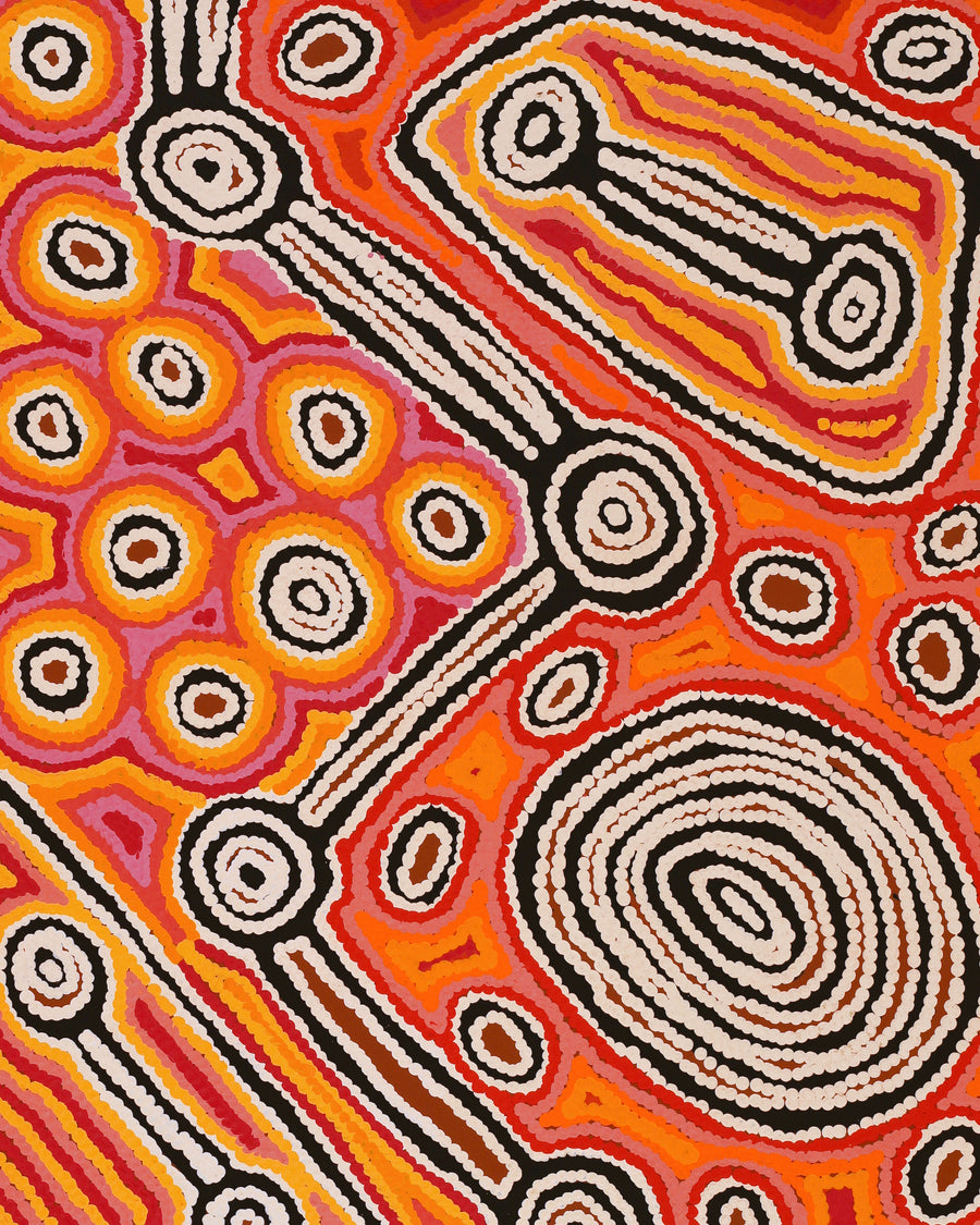 Aboriginal Artwork by Antonia Napangardi Michaels, Lappi Lappi Jukurrpa, 91x46cm
