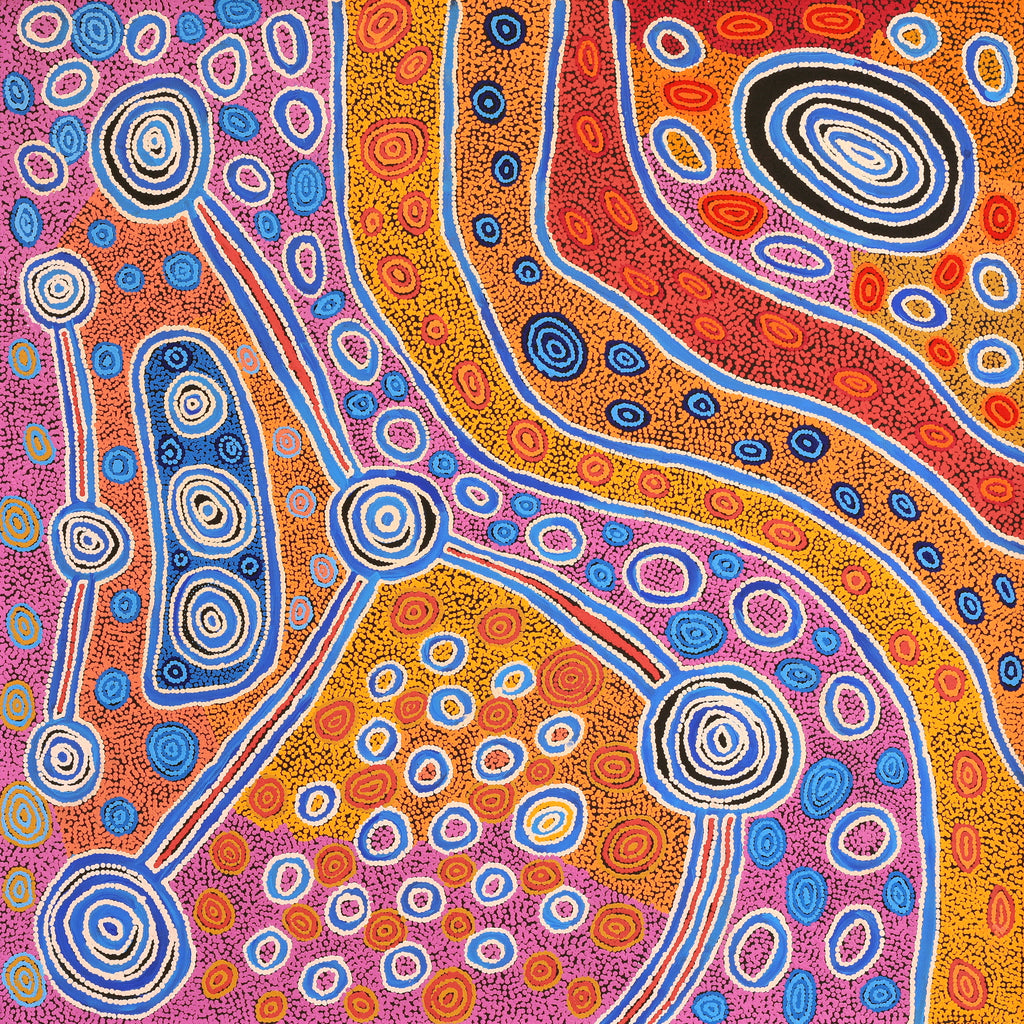 Aboriginal Artwork by Antonia Napangardi Michaels, Lappi Lappi Jukurrpa, 91x91cm