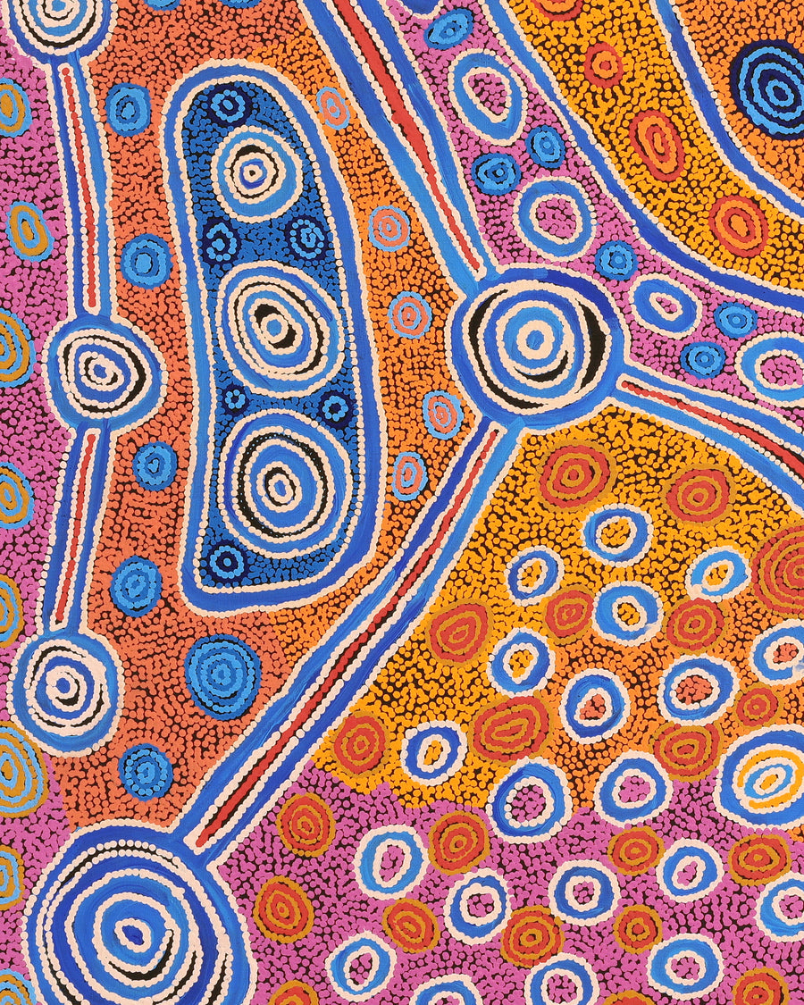 Aboriginal Artwork by Antonia Napangardi Michaels, Lappi Lappi Jukurrpa, 91x91cm