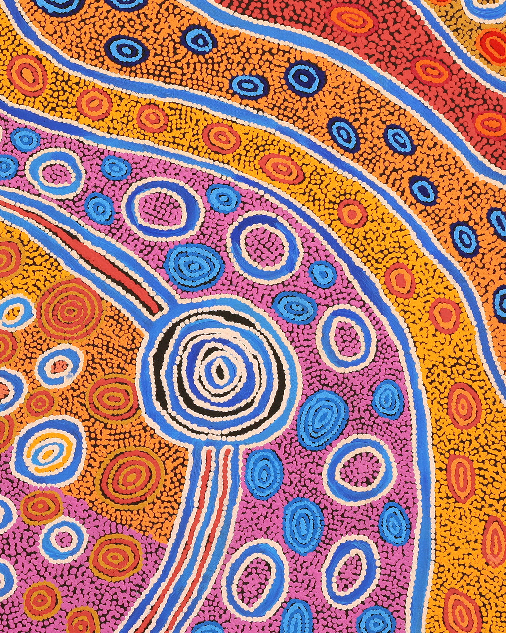 Aboriginal Artwork by Antonia Napangardi Michaels, Lappi Lappi Jukurrpa, 91x91cm