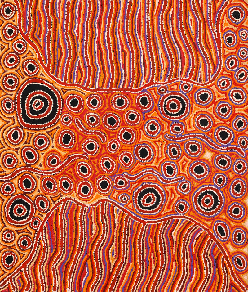 Aboriginal Artwork by Antonia Napangardi Michaels, Lappi Lappi Jukurrpa, 107x91cm