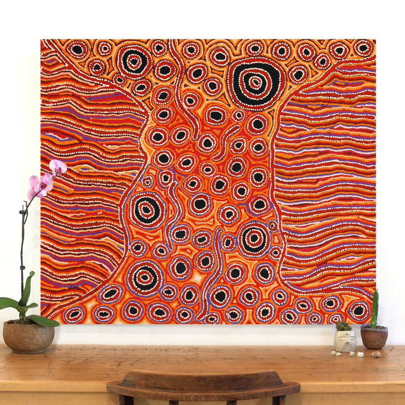 Aboriginal Artwork by Antonia Napangardi Michaels, Lappi Lappi Jukurrpa, 107x91cm
