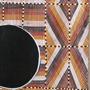 Aboriginal Art by Apphia Wurrkidj Aphi Lindjuwanga, Wak Wak, 110X38cm Bark Painting - ART ARK®