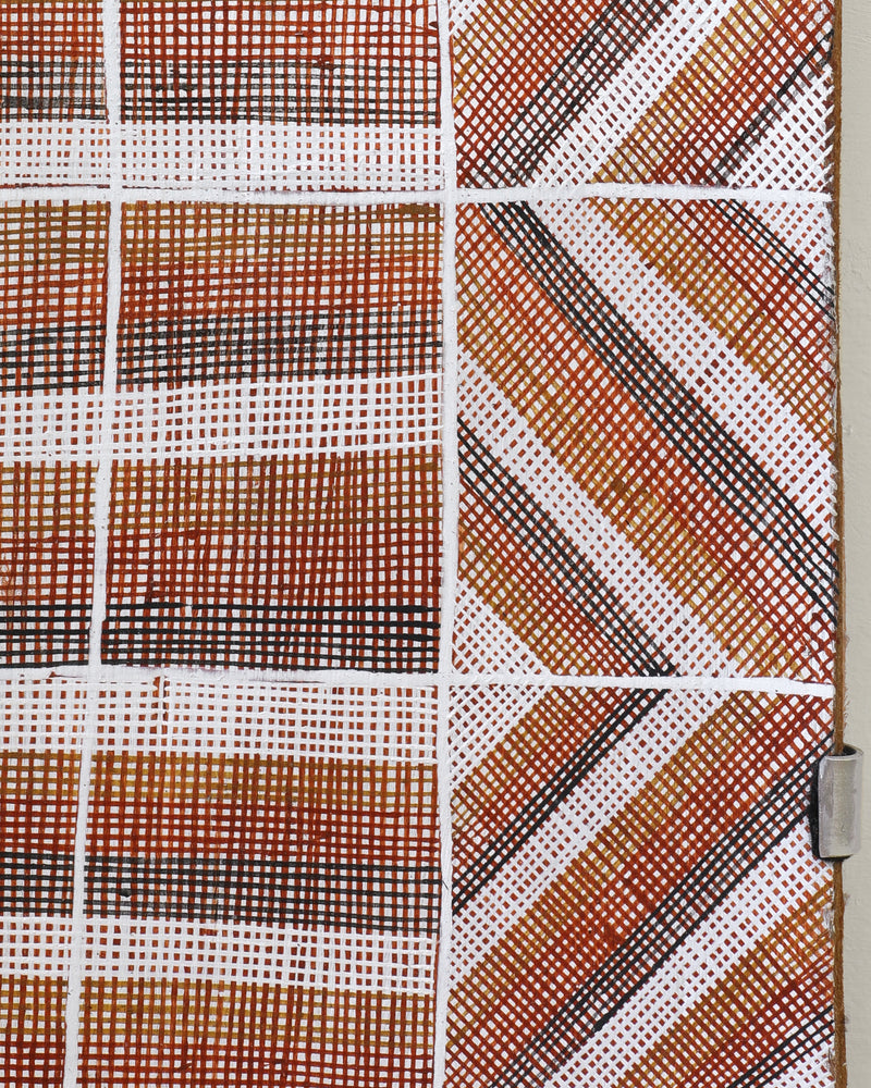 Aboriginal Artwork by Apphia Wurrkidj Aphi Lindjuwanga, Wak Wak, 91x33cm