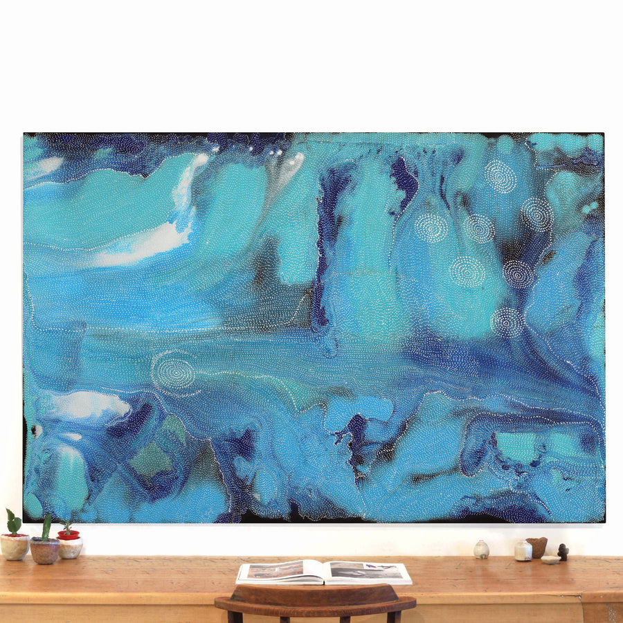 Athena Nangala Granites, Napaljarri-warnu Jukurrpa (Seven Sisters Dreaming), 182x122cm