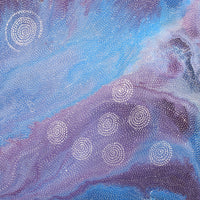 Aboriginal Artwork by Athena Nangala Granites, Napaljarri-warnu Jukurrpa (Seven Sisters Dreaming), 76x76cm