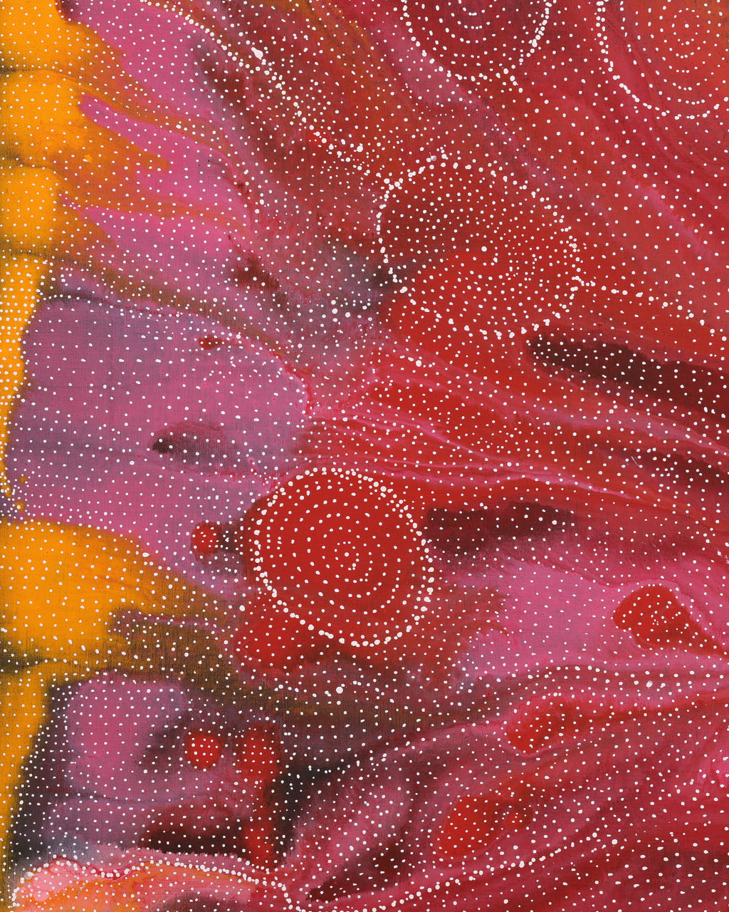Athena Nangala Granites, Napaljarri-warnu Jukurrpa (Rêve des Sept Sœurs), 183x152cm