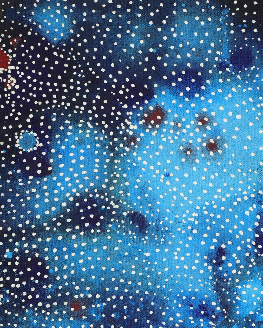 Aboriginal Artwork by Athena Nangala Granites, Napaljarri-warnu Jukurrpa (Seven Sisters Dreaming), 46x30cm