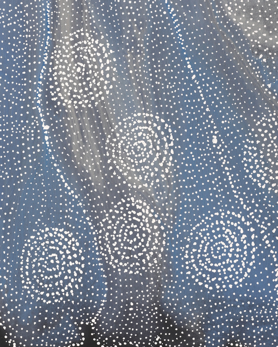 Aboriginal Artwork by Athena Nangala Granites, Napaljarri-warnu Jukurrpa (Seven Sisters Dreaming), 91x61cm