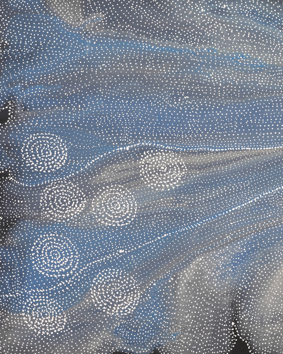 Aboriginal Artwork by Athena Nangala Granites, Napaljarri-warnu Jukurrpa (Seven Sisters Dreaming), 91x61cm