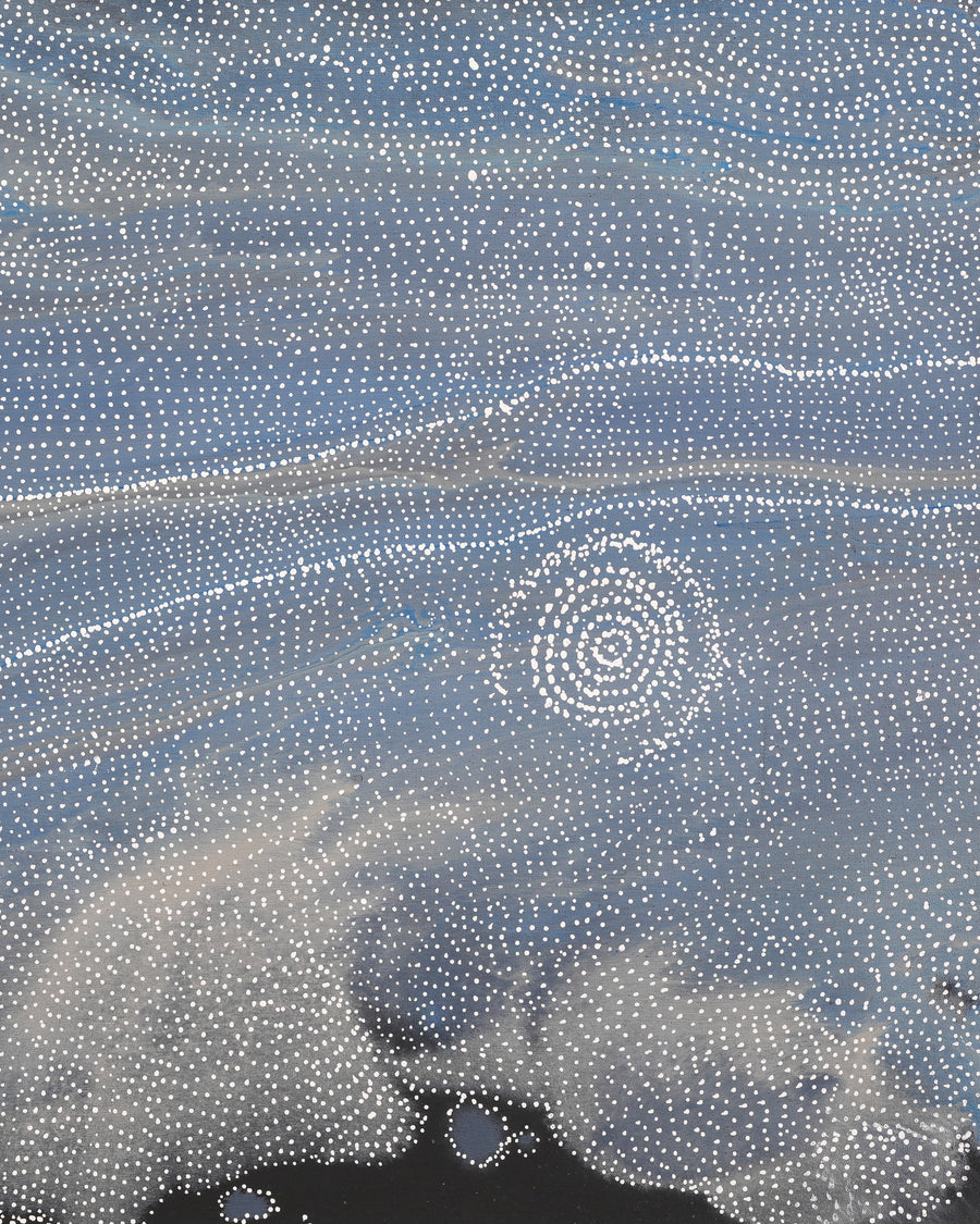 Aboriginal Artwork by Athena Nangala Granites, Napaljarri-warnu Jukurrpa (Seven Sisters Dreaming), 91x61cm