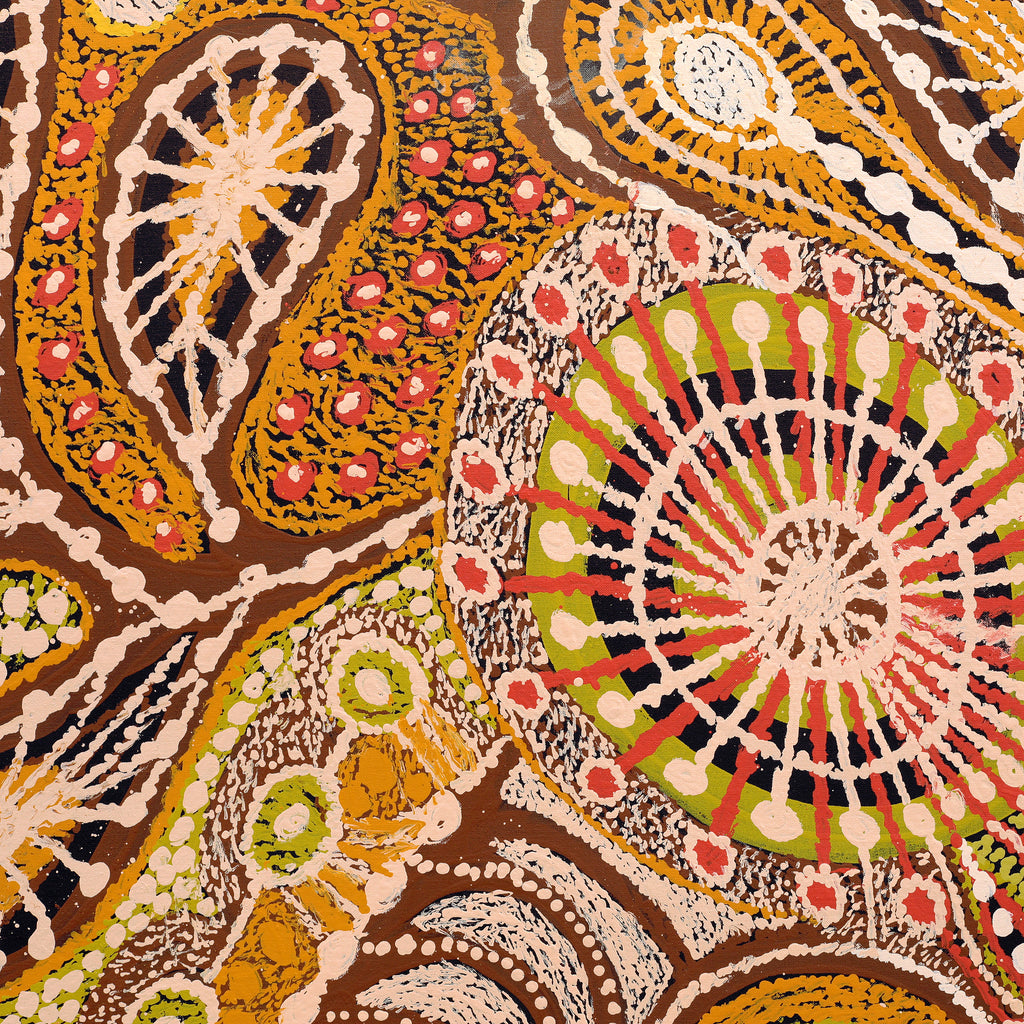 Aboriginal Artwork by Atipalku Intjalki, Tjukurpa Mulayangu - Atipalku’s Story, 120x120cm