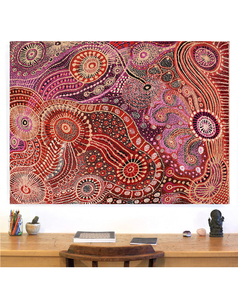 Aboriginal Artwork by Atipalku Intjalki, Tjukurpa Mulayangu - Atipalku’s Story, 136x101cm