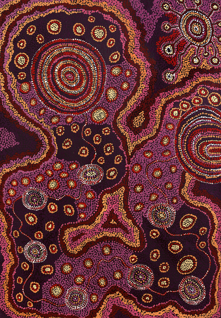 Aboriginal Artwork by Audrey Brumby, Ngura Tjuta Munu Tjukula Tjuta, 101x70cm