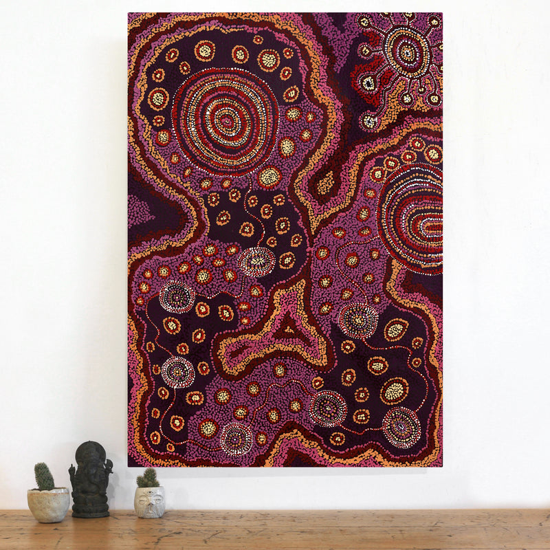Aboriginal Artwork by Audrey Brumby, Ngura Tjuta Munu Tjukula Tjuta, 101x70cm