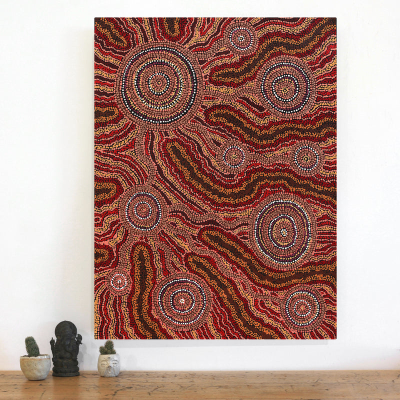 Aboriginal Artwork by Audrey Brumby, Tjukula Tjuta, 101x76cm