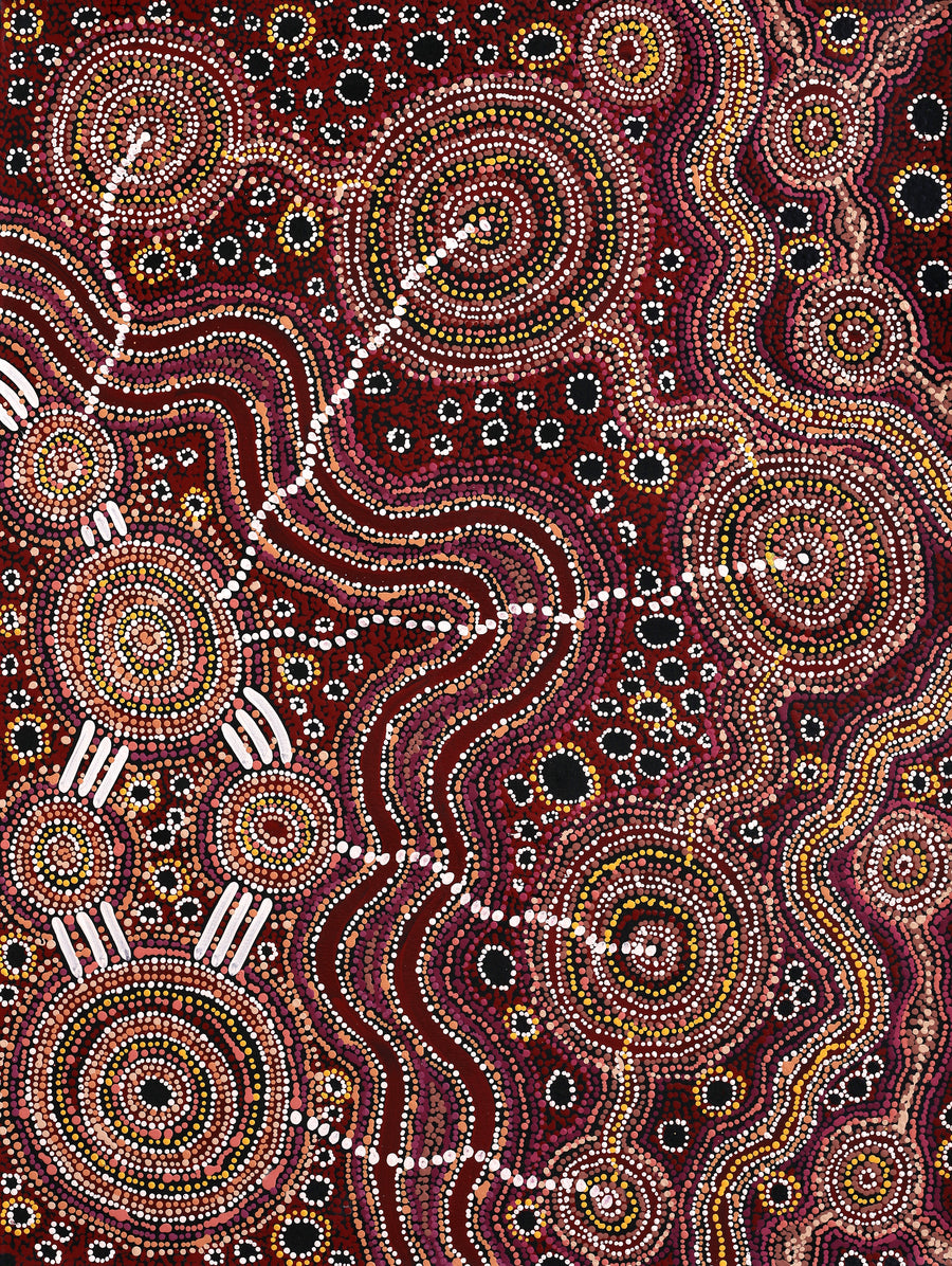 Aboriginal Artwork by Audrey Brumby, Tjukula Tjuta, 101x76cm