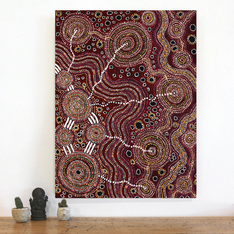Aboriginal Artwork by Audrey Brumby, Tjukula Tjuta, 101x76cm