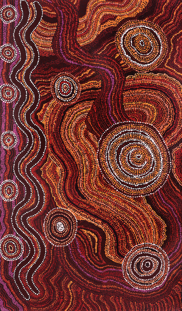 Aboriginal Artwork by Audrey Brumby, Tjukula Tjuta, 121x71cm