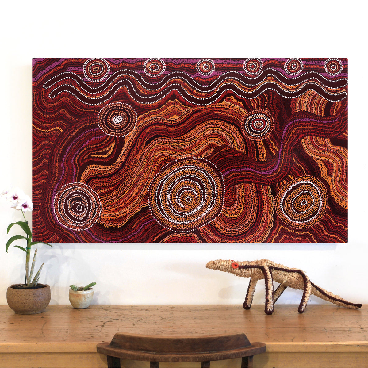 Aboriginal Art by Audrey Brumby, Tjukula Tjuta, 121x71cm - ART ARK®